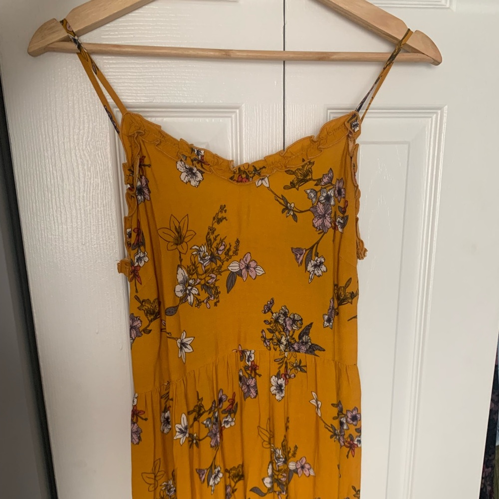 Long Yellow Floral Sundress
